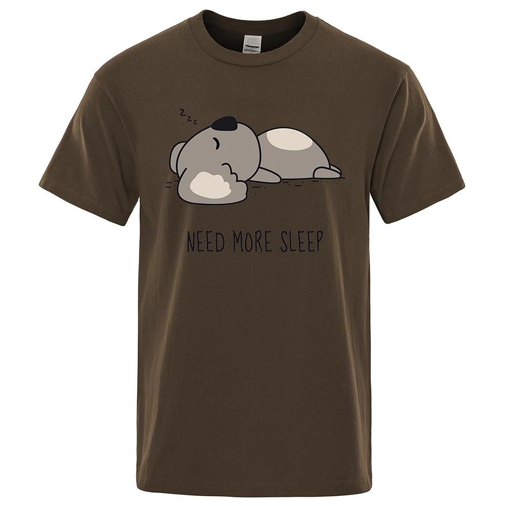 Need More Sleep Cartoons Bear Tshirt Street T-Shirts Hip Hop Unisex Tops Fashion Cotton Clothes Casual Breathable T Shirt