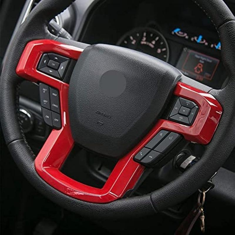 For F-150 ABS Steering Wheel Cover Trim For 2015- Ford F150, For 2017- F250 F350, For 2018- Ford Expedition красный