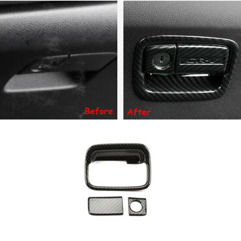 3pcs Passenger Glove Storage Box Handle Cover Trim For Honda CR-V CRV 2017-