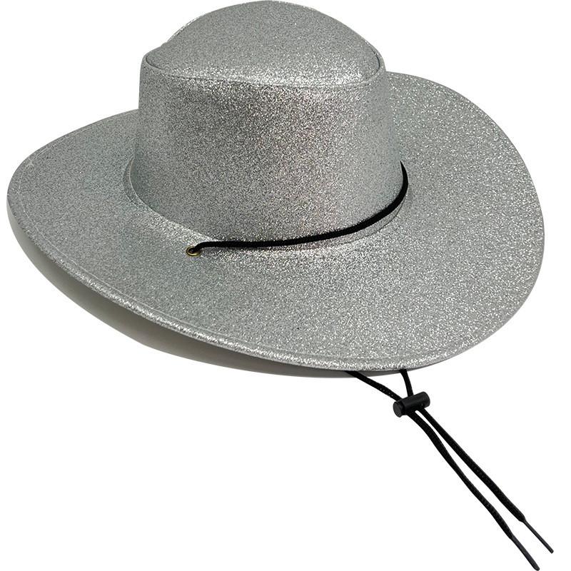 Western Hat Cowboy Drawstring Wide Brim Outdoor Sun Protection Cap Breathability