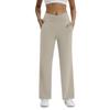 Damen High Waist Wide Leg Hose mit Taschen Weicher Dehnbarer Stoff Geeignet für Yoga Workout Freizeitkleidung und Loungewear