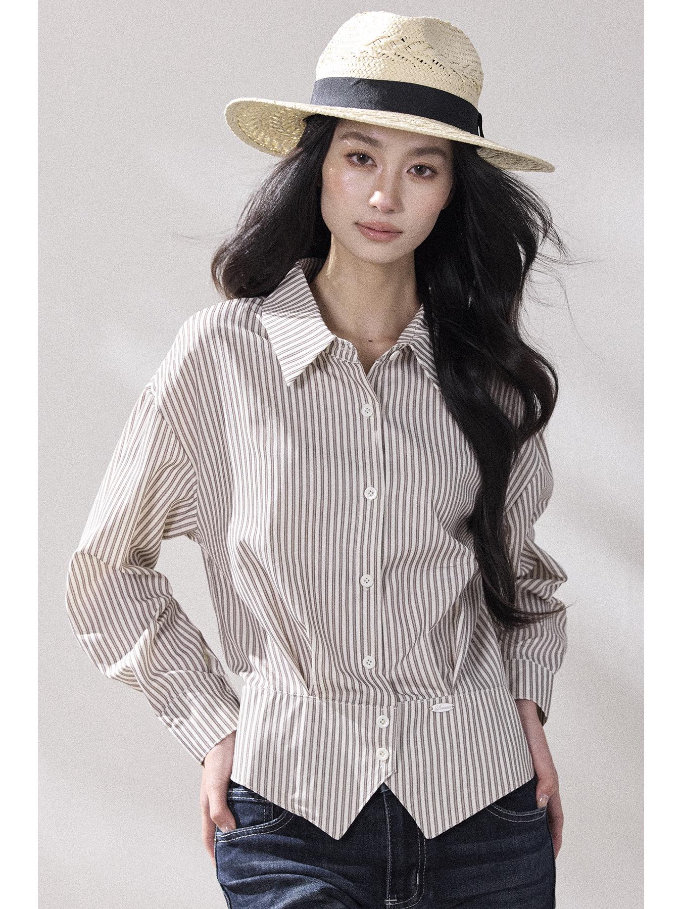 Spring 26 Korean Style Pleated Waist Lapel Long Sleeve Women s Casual Shirt XL
