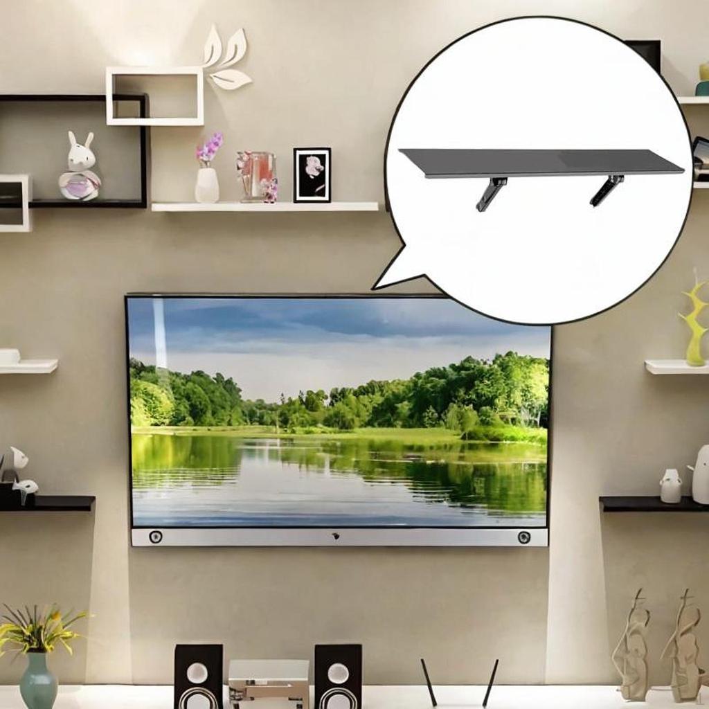 Adjustable Screen Mount Organizer TV Top Shelf Computer Mounting Bracket for Cable Box Game