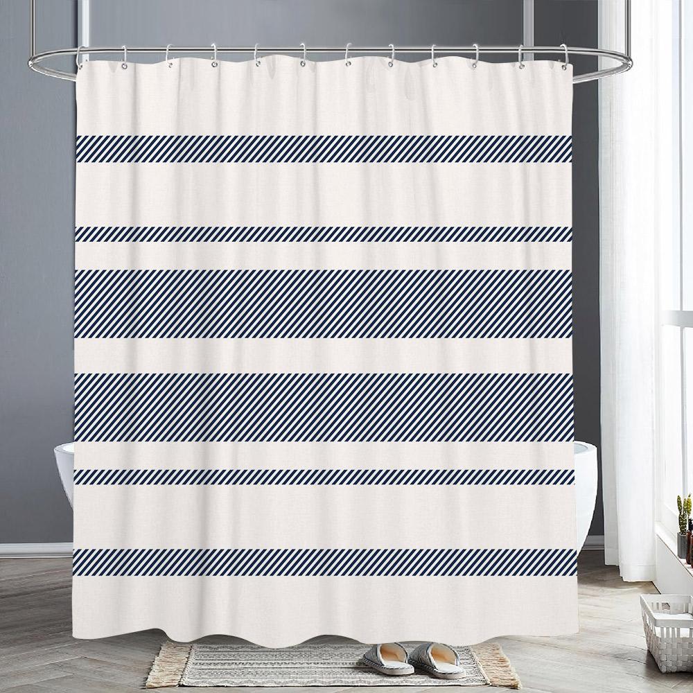 

Абстрактні Геометричні Лінії Шторка для Душу Принт Літер Чорно-Біла Шторка для Душу Прості Скандинавські Штори для Ванної Кімнати Декор для Ванної 180x180cm-70x70in