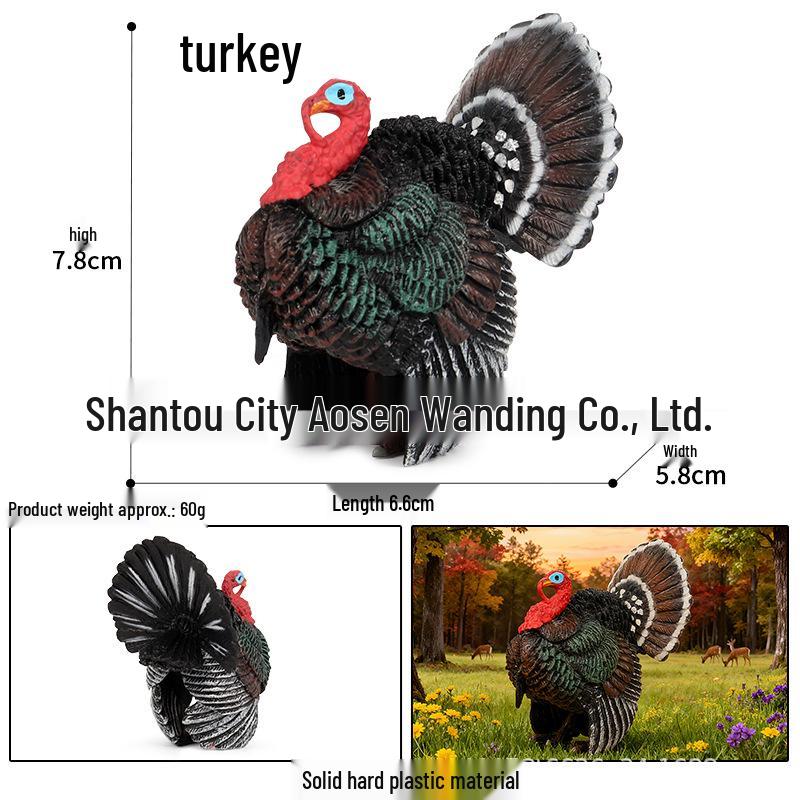 Kids' Farm Animal Toy Set: Rooster, Hen, Chick Figurines