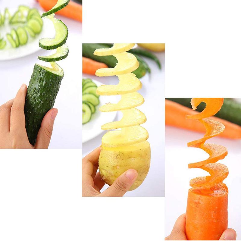 Tornado Spiral Potato Cutter Fry Vegetable Spiralizer Chips Maker with 4 Sticks Twisted Potato Slicer JT99