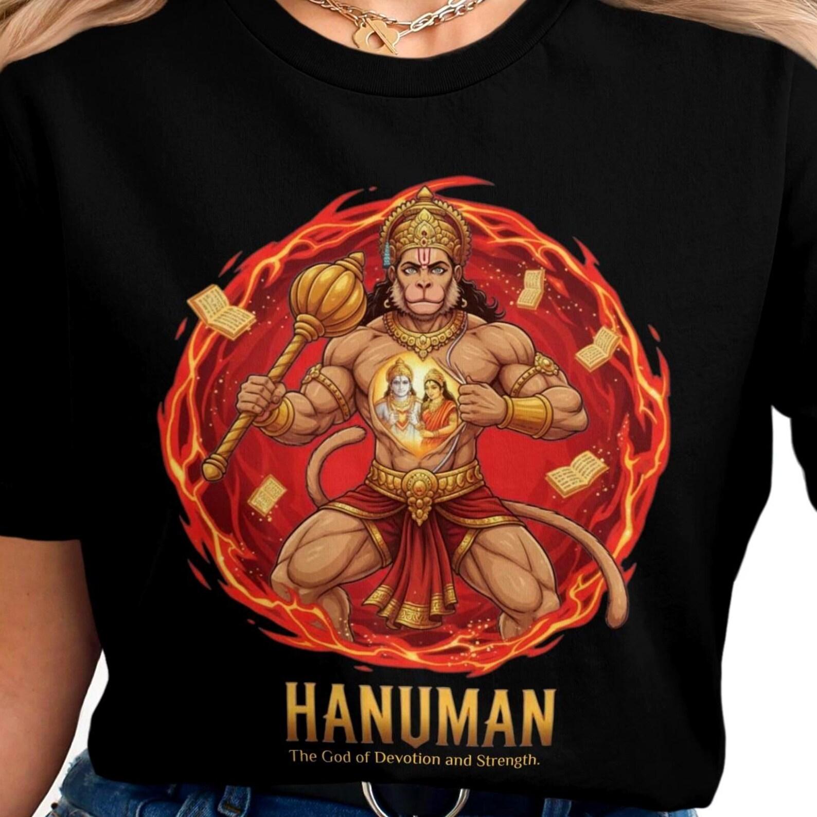 Hanuman Shirt | Hindu Mythology Tee | Divine Warrior Graphic | Gift For Spiritual Lovers 2XL