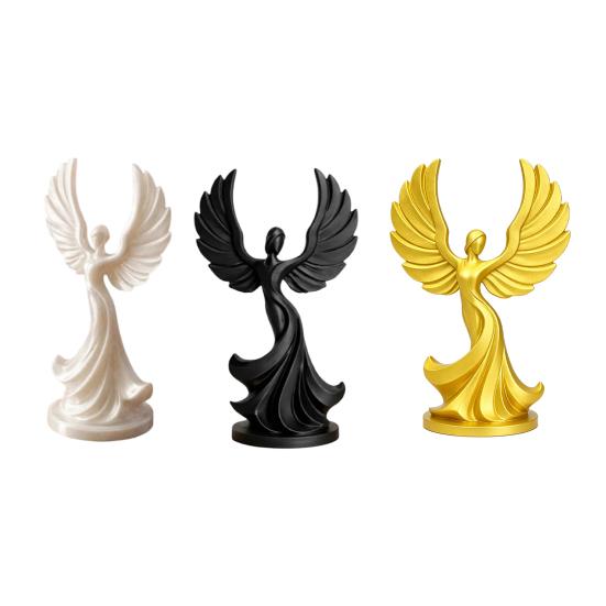 Engelsform Skulptur 3D Gedruckte Tanzende Figur, Moderne Geflügelte Frauenstatue, Schreibtisch Dekoration Dekorativ für Wohnzimmer, Schlafzimmer, Bücherregal Decor