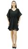 Bimba Women's V Neck Tassel Kaftan Short Rayon Caftan Designer Beachwear Coverup