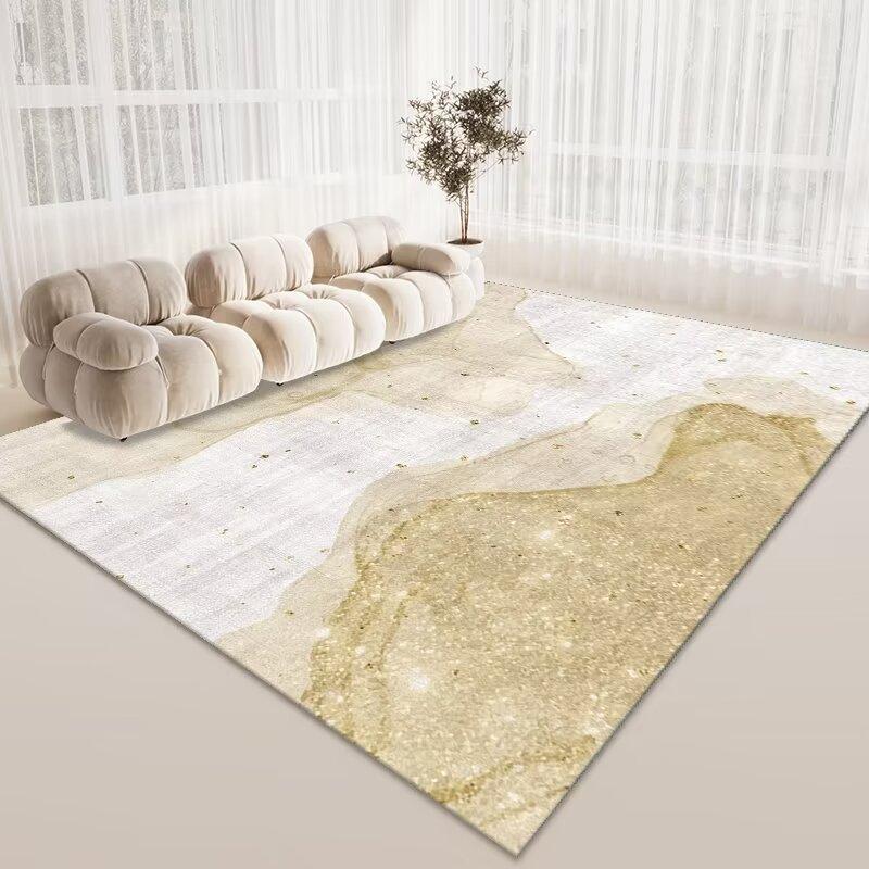 Simple Living Room Sand Carpet, Bedroom Bedside Carpet, Household Commercial Crystal Velvet Thickened Floor Mat