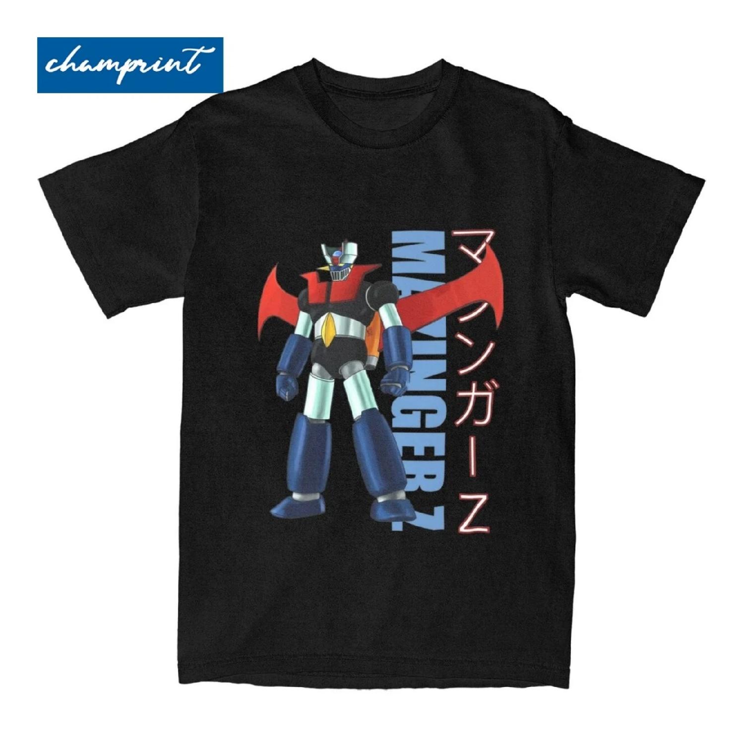 

Funny Mazinger Z Ufo Robot Anime T-Shirt Men s Cotton Short Sleeve Crewneck Tops Shirts S чёрный