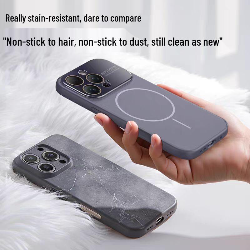 Magnetic Liquid Silicone iPhone Case: Compatible with Apple 17, Enhanced Aesthetics, Large Window Design.