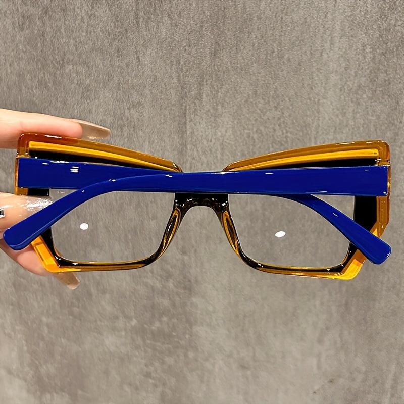 Cat Eye Glasses Gradient Color Frame Transparent Lens Computer Glasses Color Block Women