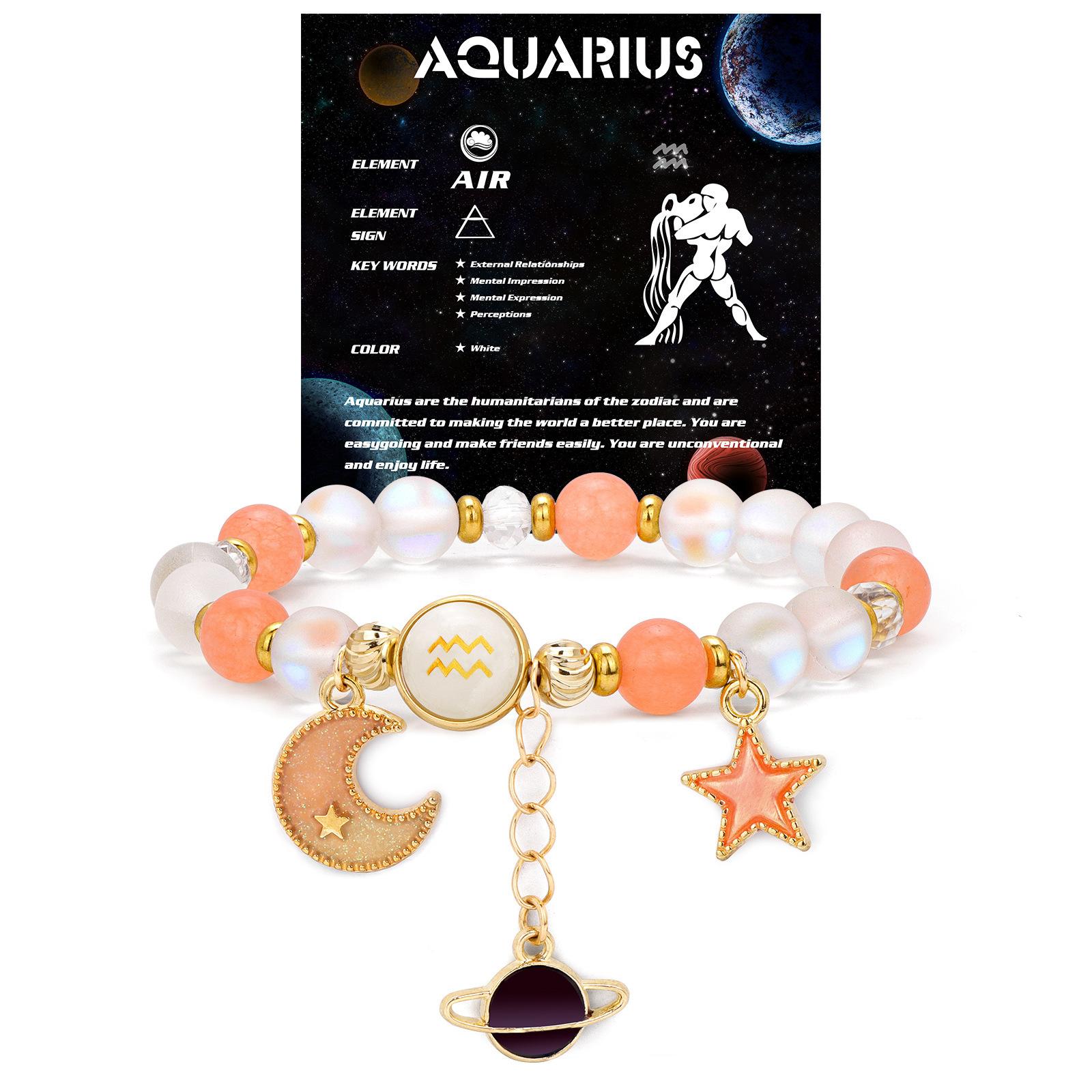

JYL TS Bracelet Zodiac Star Moon Design Romantic Enhances Fate & Dream Fulfillment aquarius резолюции синие