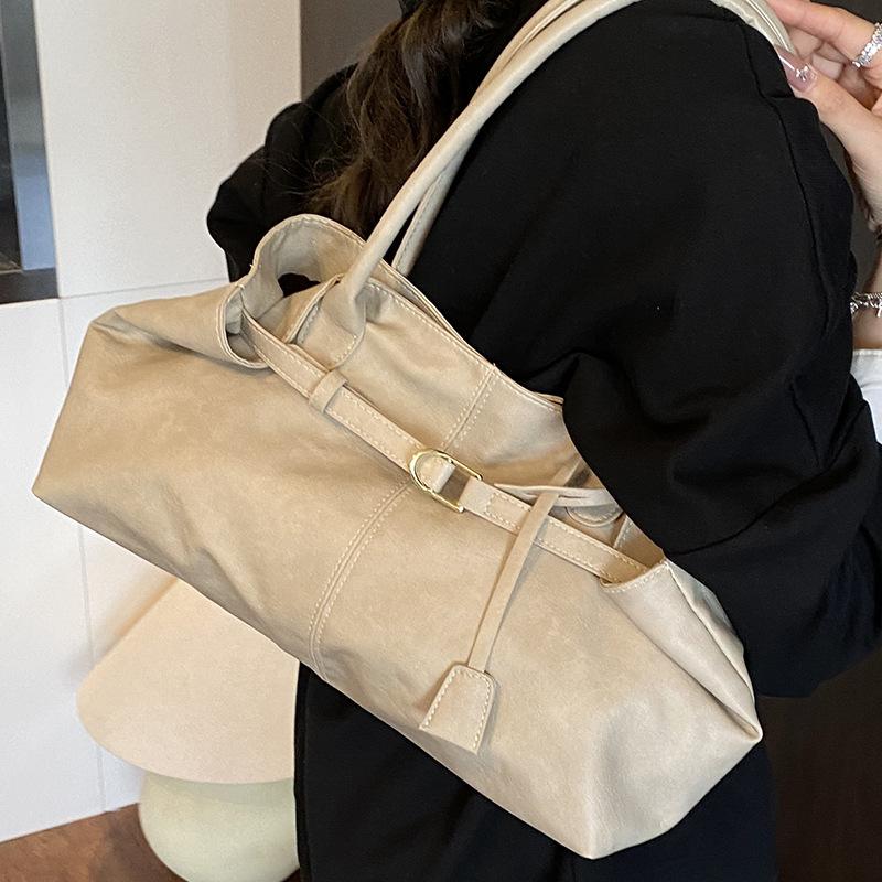 Large-capacity bag women's leisure 2025 summer new simple foreign style shoulder armpit bag commuter tote bag