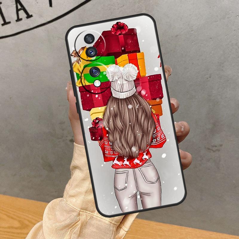 Fashion Girl Merry Christmas Case For Honor Magic 7 Pro 5 6 Lite Cover For Honor 90 70 50 400 200 X9 X8a X8b X9a X9b X9c