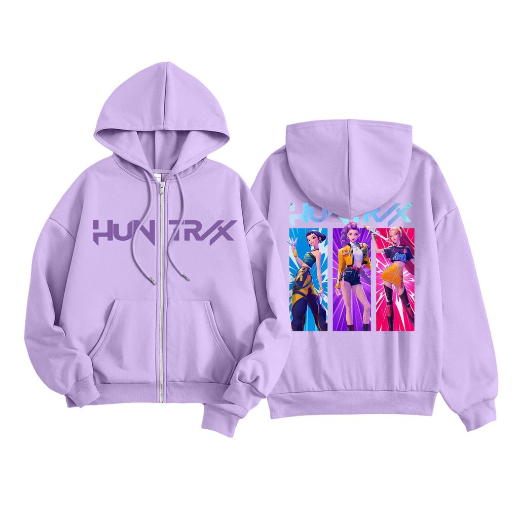 Kids Fashion Women's Lightweight Long Sleeve Zipper Hoodie Printed Hoodie With Pockets