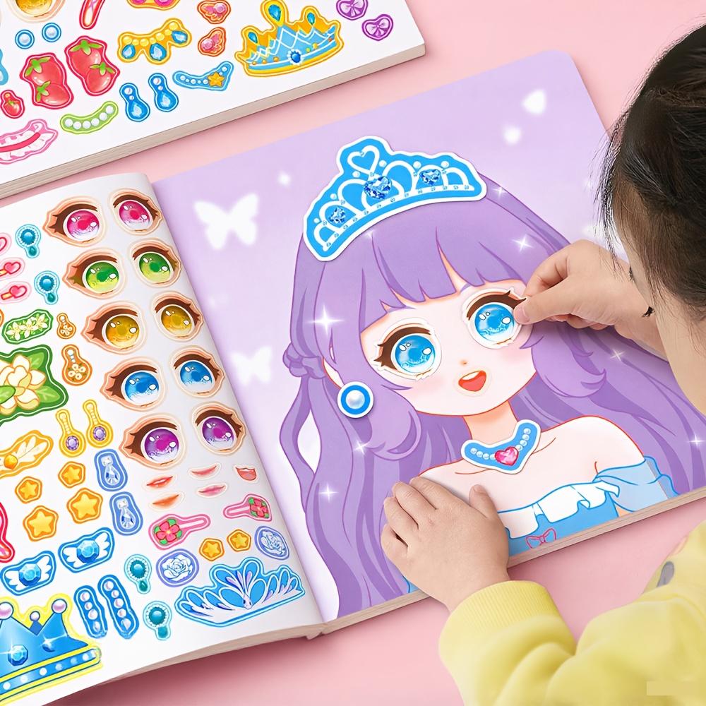 DIY Face Painting Book Featuring Style Doll Design - Dress-Up Game Set Includes Reusable Stickers for Creative Enjoyable Beautiful Facial Art &