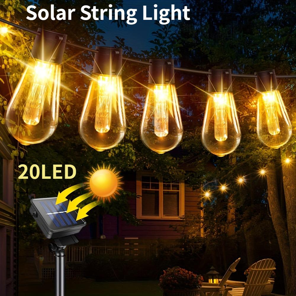 

Outdoor Solar String Light 5M 20LED Vintage Edison Bulb Waterproof 8 Modes Solar Fairy Lamp for Garden Camping Party Xmas Decor 5M 20LED теплый белый