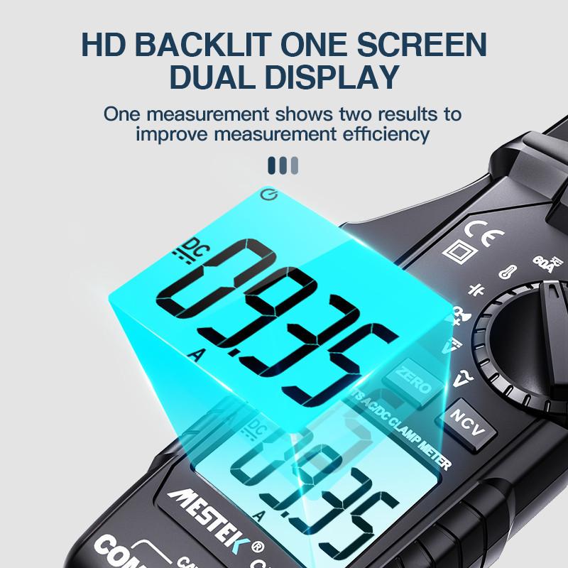 Clește Ampermetric Digital AC/DC 600A NCV Clește Ampermetric pentru Curent DC Multimetru Inteligent Anti-Ardere Gamă Automată Ampermetru cu Clește