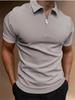 European and American Style Men's Summer Solid Polo Shirt Short Sleeve Turn Down Collar Top Casual Slim Fit T-shirt