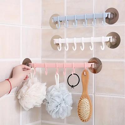 6 bezešvých háčků Kuchyně Koupelna Nástěnné sání Plast Šestiřadý hák WC háček na dvířka
