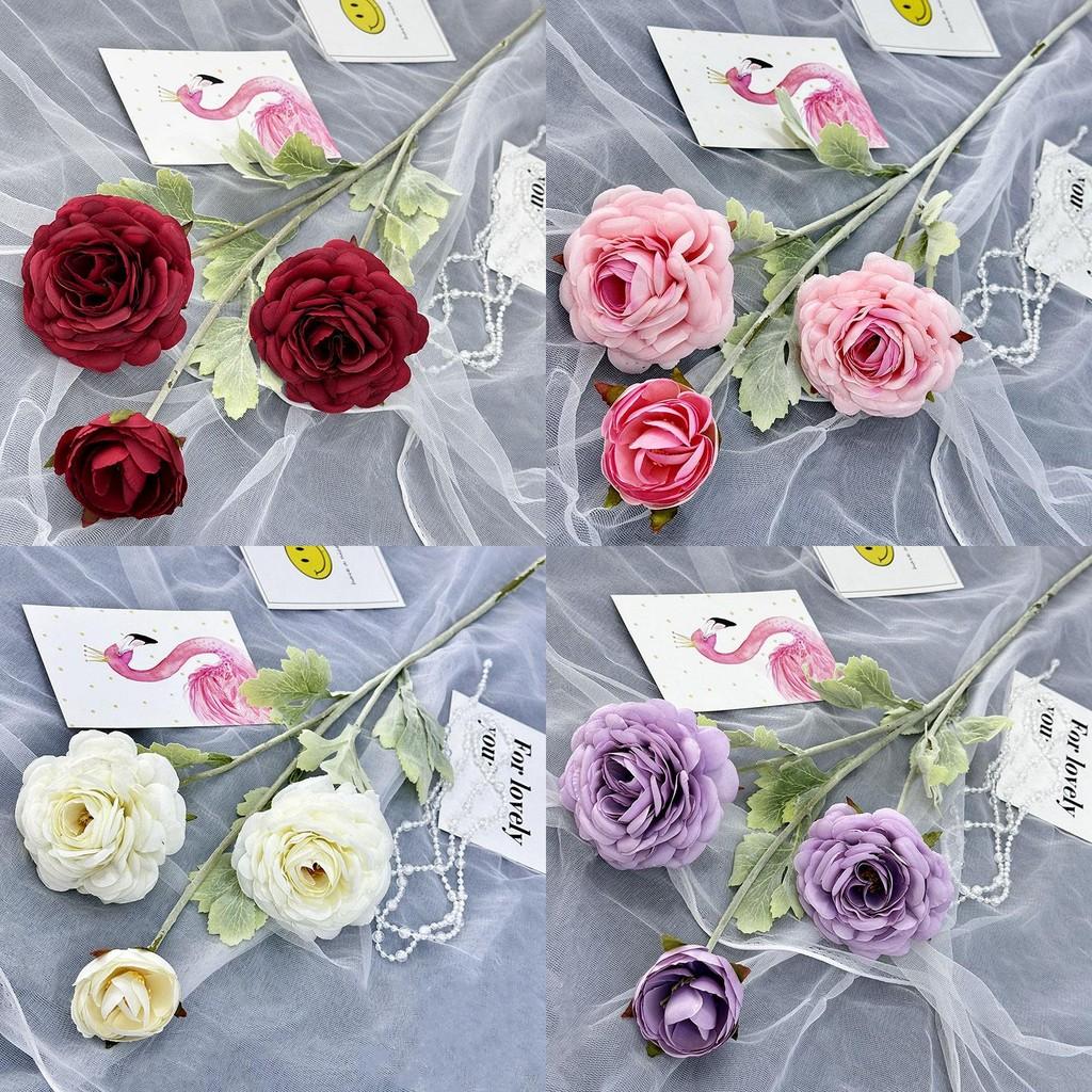 Artificial Peony And Camellia Floral Decor With Durable Silk Material For Wedding And Photography Props
