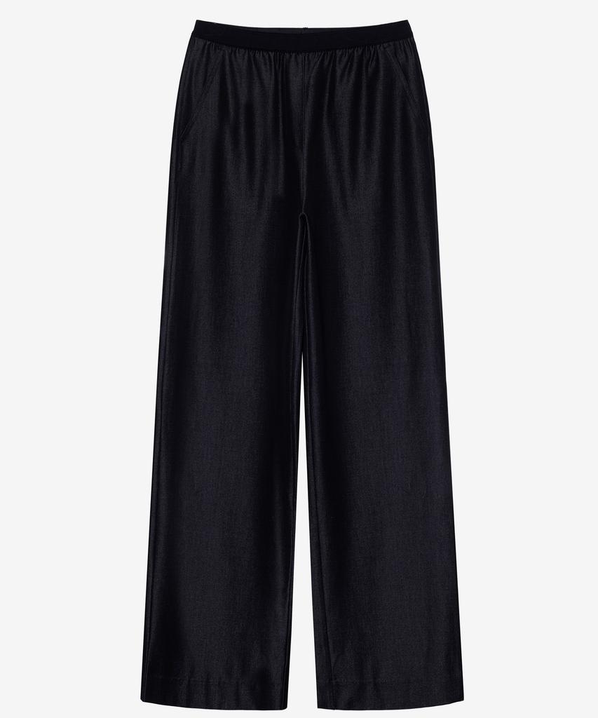 MIND BRIDGE WOMEN [W] Black Denim-Like Elastic Waist Slacks