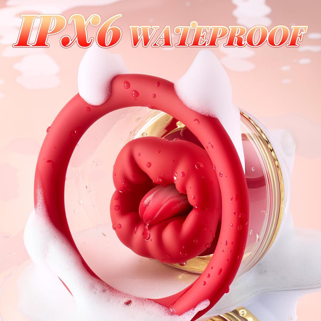 Rechargeable Portable Nipple Licking Sucking Vibrator Female Breast Massager Clitoral Bite Vibrating Climax Sex Toy for Female Masturbation Waterproof