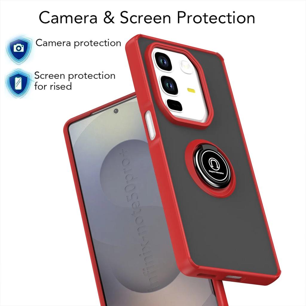 Armor Stoßfestes Mattes Case Für Infinix Note 50 Pro 4G 50 Pro+ Plus Hülle Ring Magnetischer Ständer Halter Rückschale Capa Fundas