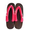 Geta Sandals with Suitable for Paulownia Wood Women's Heels, Embroidery, Outlet, Platform, Yukata, Black, Red, (Pink)