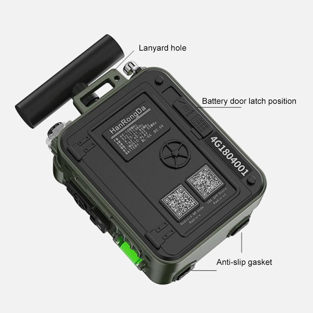 HRD-777 Full-Band Mini Radio with BT Speaker Portable AM FM Radio Creative Gyro Design Radio Emergency Radio for Indoor Outdoor