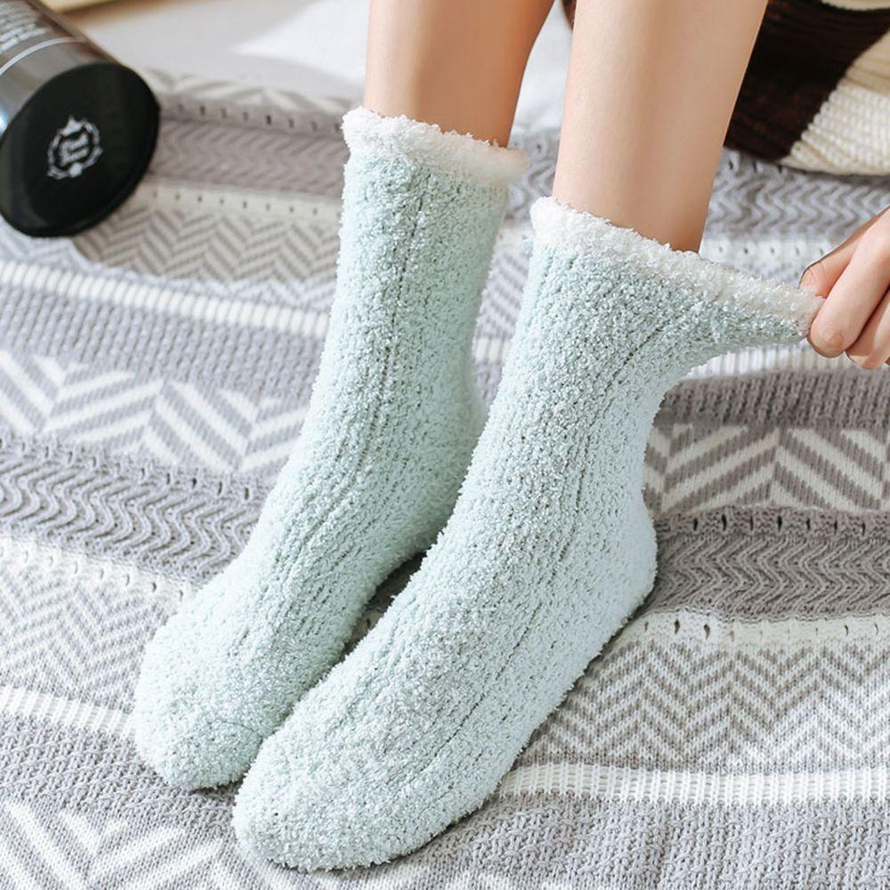 

Autumn Winter Sleep Sock Home High Elasticity Warm Socks Patchwork Towel Sock Floor Sock Fluffy зелёный