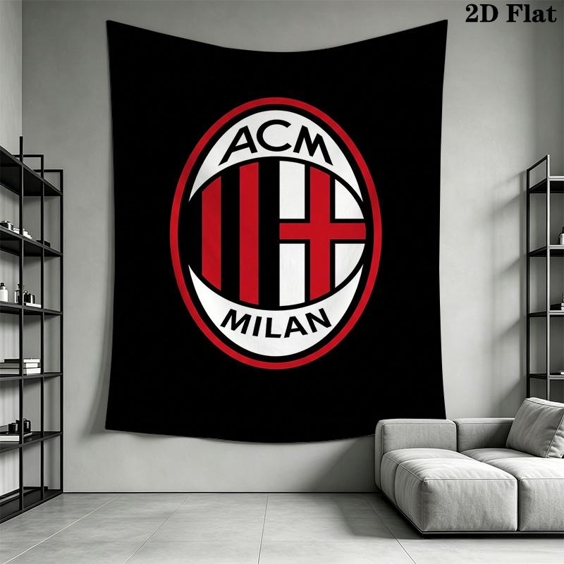 Ac Milan Crest Emblem Threepiece Set 1 Duvet Cover 2 Pillowcase Without Core Soft And Comfortable Christmas Birthday Gift