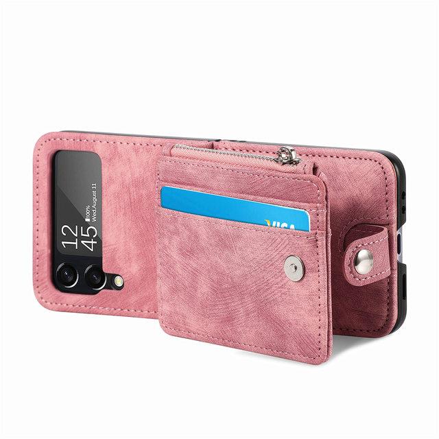 Plain Shockproof Leather Protective Case For Samsung Galaxy Z Flip 4 Flip3 Flip4 Flip 3 5g Phone Accessories Wallet Cover