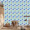 Back to School Wallpaper Azure and Blue for Living Room and Bedroom 50x1000