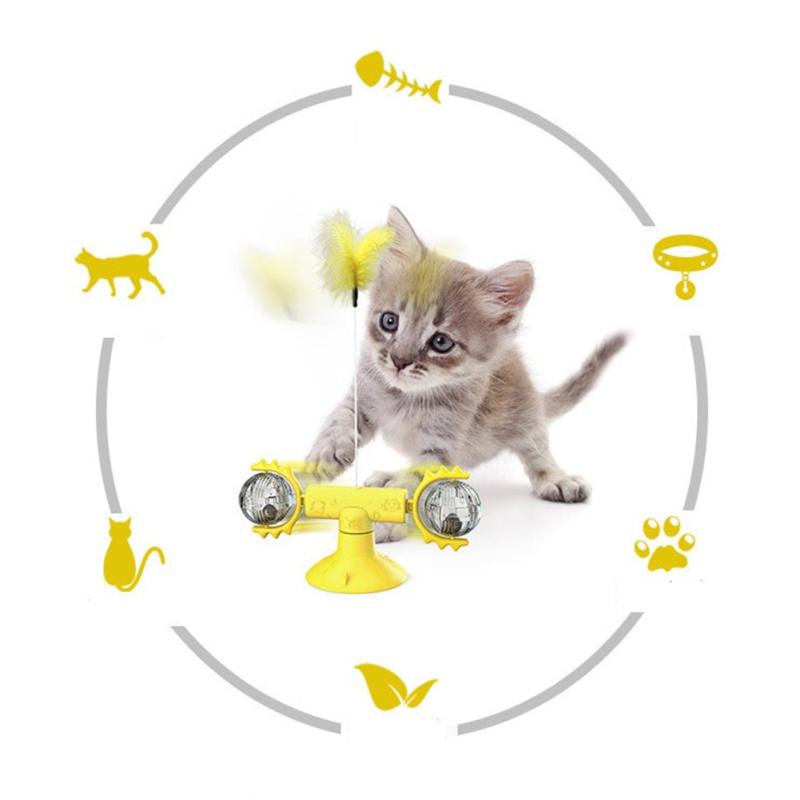 Cat Carousel Pinwheel Pet Toy With Suctions Pet Funny Relieving Supplies