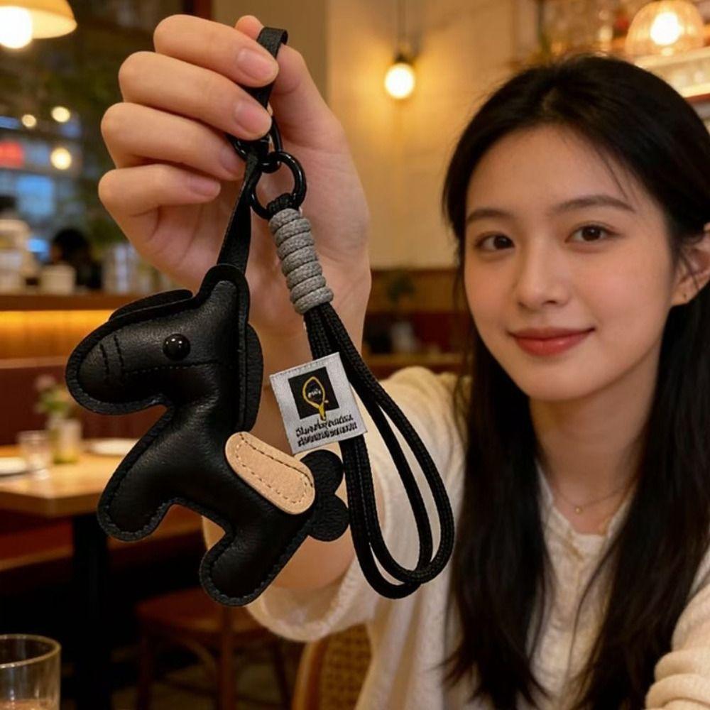 PU Leather Leather Pony Bag Charm Vintage Style Horse Bag Pendant Backpack Decoration