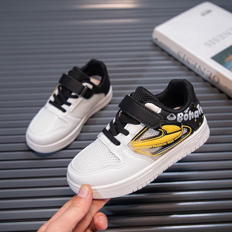 Boys Shoes Spring and Autumn Mesh Surface Breathable Children's Shoes Boys Casual Shoes New Soft Soled Non-slip Boy Board Shoes