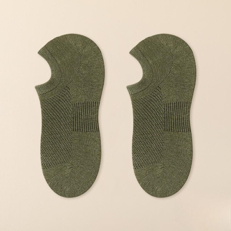 Men's Summer Thin Invisible Cotton Mesh Breathable Sweat Absorbing Deodorizing Socks