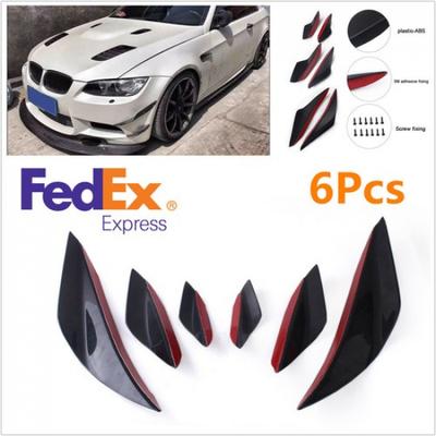 Para BMW E90 E92 E93 M3 05-12 6x Divisores de Lábio Canards para Para-choque Dianteiro Preto Brilhante