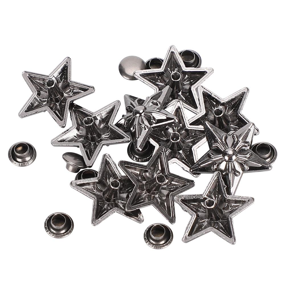 50 Sets Star Rivets Stud Screw Leathercraft Button 16mm DIY Accessories for Belt Luggage Clothing