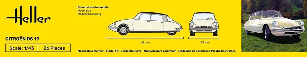 Platz Heller Citroen DS19 Plastic Model HE80162 1/43 (Car)