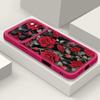 Soft TPU Phone Case For iPhone 17 Pro 15 16 Pro Max 14 13 Pro Max 16e 17e Shockproof Red Rose Candy Color Silicone Back Cover