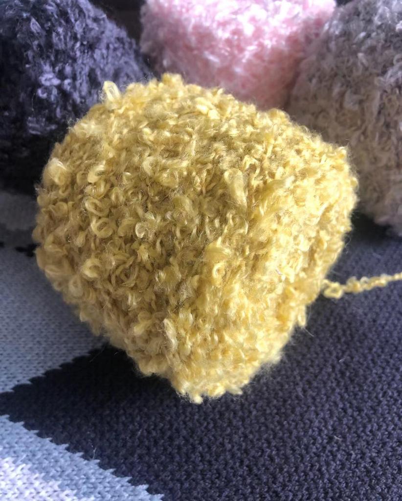 Hand-Knitted Wool Loop Yarn for Doll Hair, DIY Projects, and Scarf/Hat Knitting