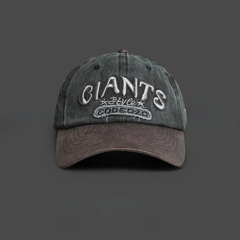 New American Retro Contrasting Color Men's and Women's Baseball Cap Spring and Summer Embroidered Baseball Cap Wide Brimmed Sun Hat Men's