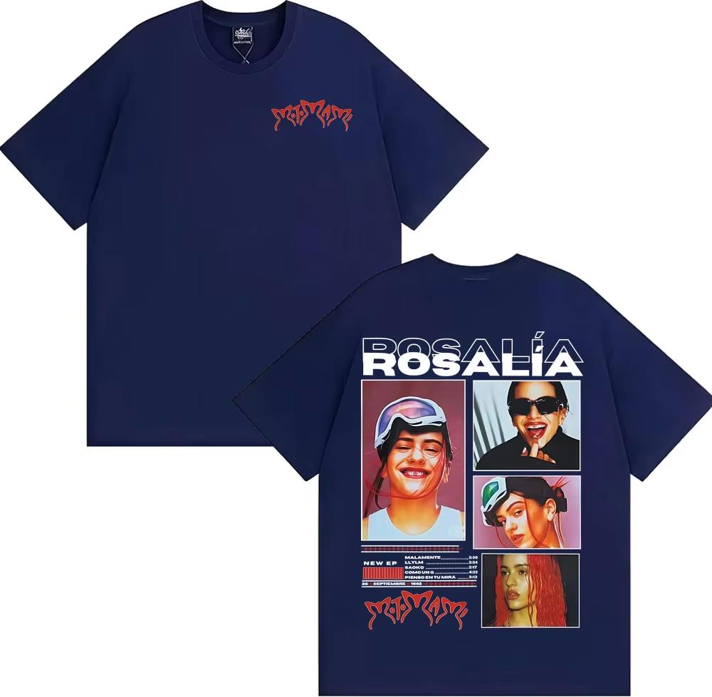 Sängerin Rosalia Motomami Album 2026 Druck T-Shirts Unisex Unisex Mode Hip Hop 90er Vintage T-Shirt Kurzarm Übergröße T-Shirts