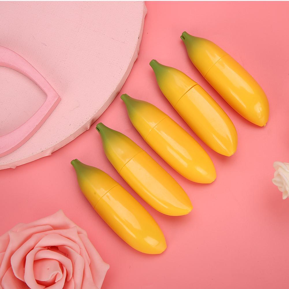 5pcs Banana Shaped DIY Empty Lipstick Tube Lip Balm Bottle Container Inner Diameter 12.1mm