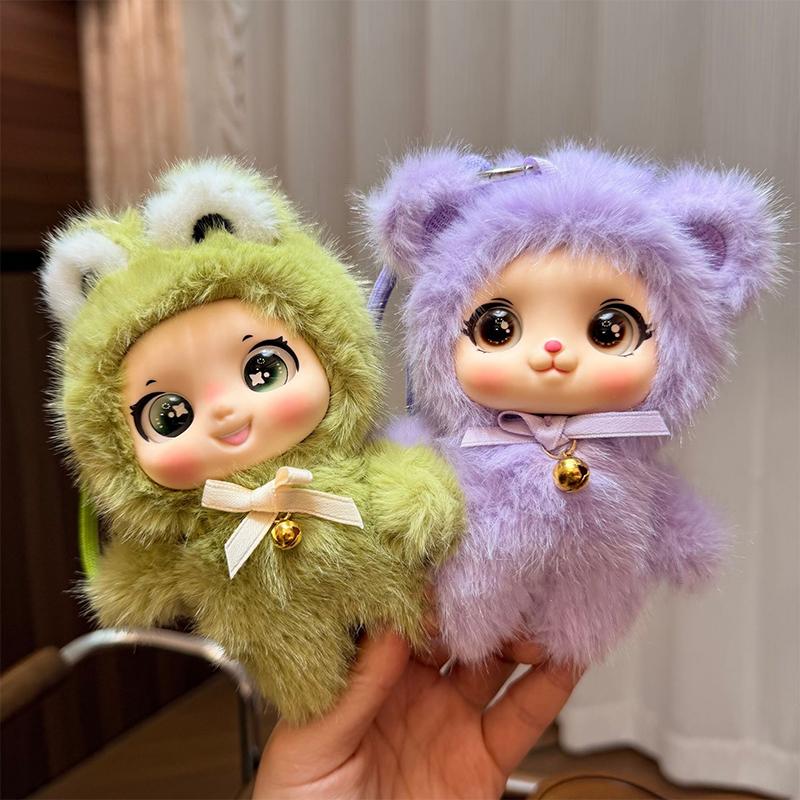 Cute Family Series Animals Vinyl Face Plush Forest Doll Pendant Backpack Decoration Gifts