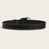 American Punk Skull Rivet Belt Skeleton PU Leather Waistbands Fashion Love Hand Palm Belt  Daily
